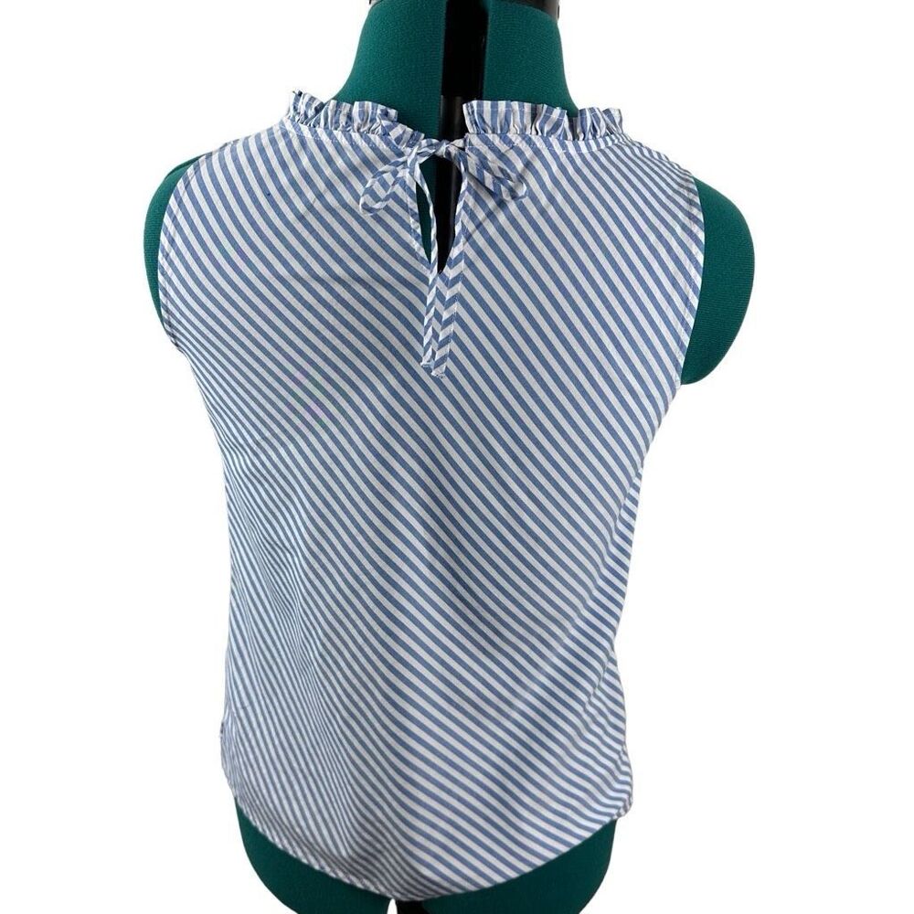 Talbots Blue and White Striped Blouse- Size XS - Picture 3 of 9